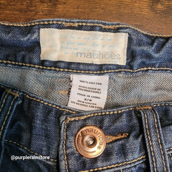 Vtg Maurices Capri Jeans Sz 4 Medium Light Wash Cotton Denim Country - Picture 4 of 12